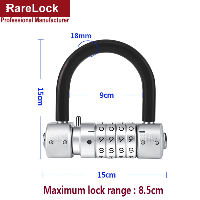 Нержавеющая велосипед мотоцикл Комбинации замок 4 кодовый с паролем для