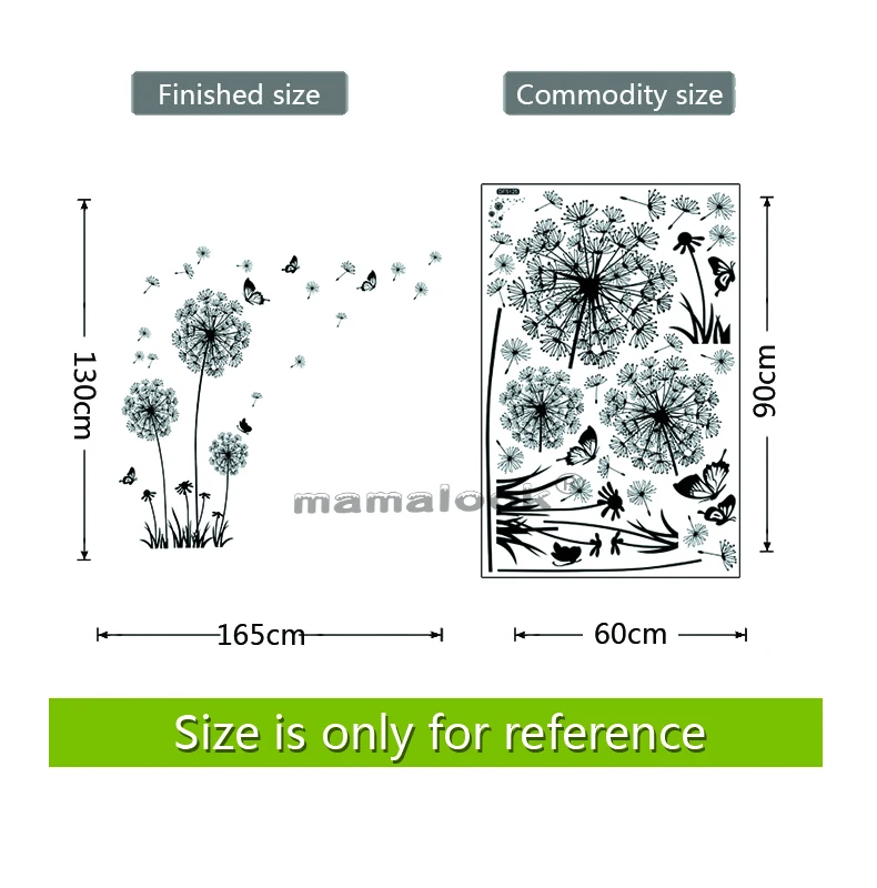 

Butterfly Flying In Dandelion bedroom Living room stickers Style Wall Stickers Design PVC Wall Decals