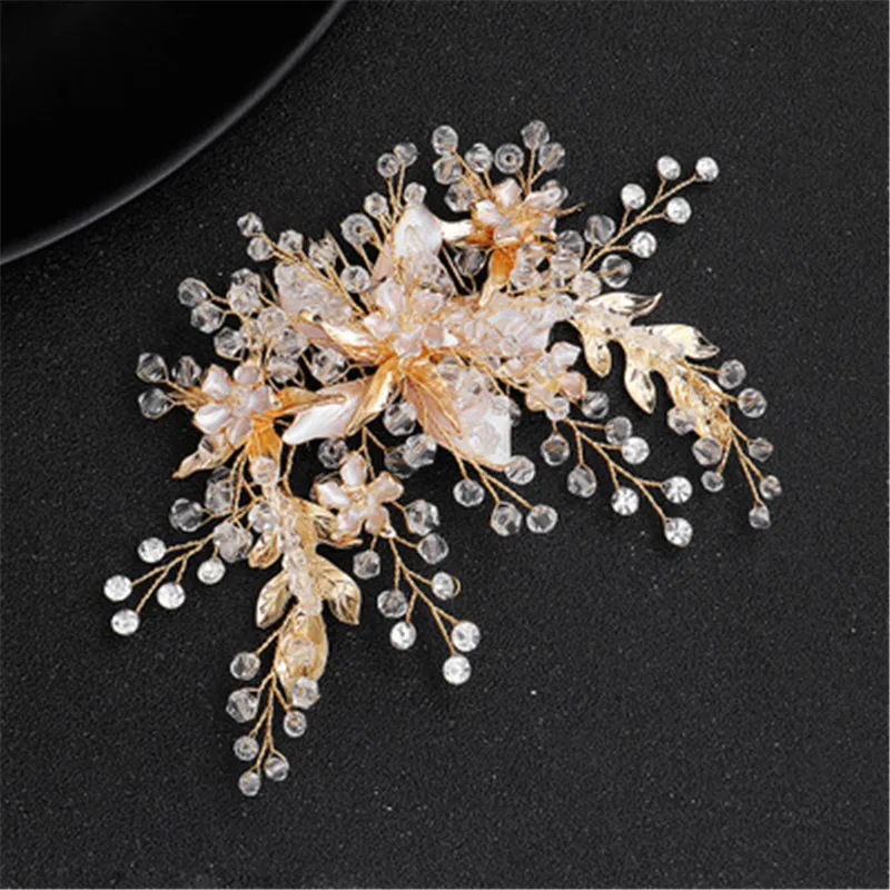 FIAZIA Crystal Bead Bride Hair Comb Ornaments Women' Wedding Jewelry Accessories Handmade Bridal Combs Headpieces Gifts | Свадьбы и