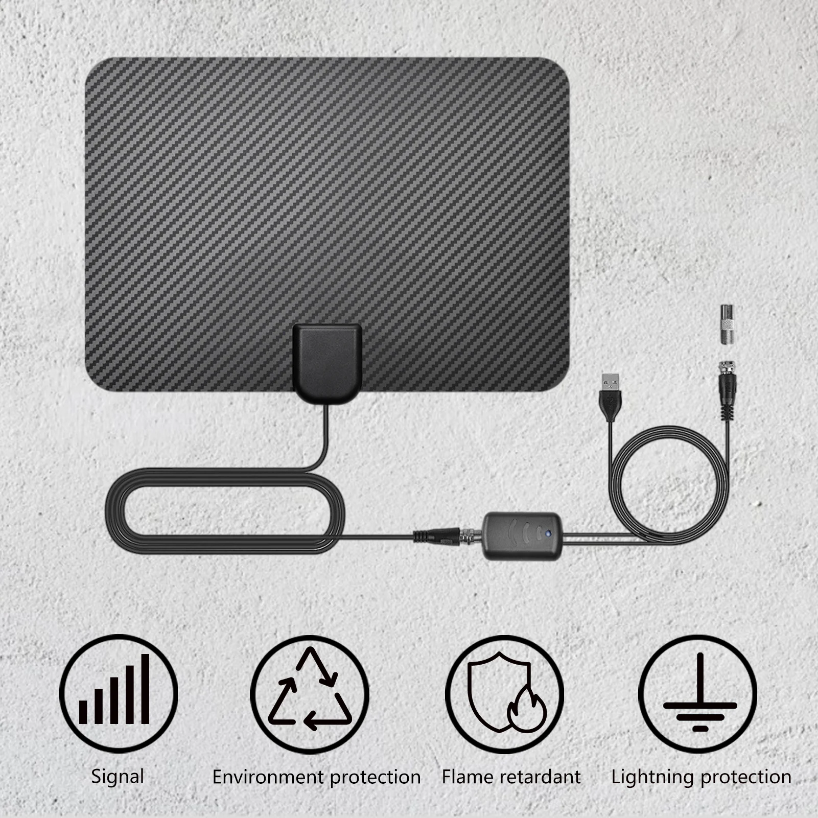 

HD Digital TV Antenna Booster For DVB-T TV Antenna 3600 Miles 4K 25DB High Gain TV DTV Box Active Indoor Aerial HD Flat Design