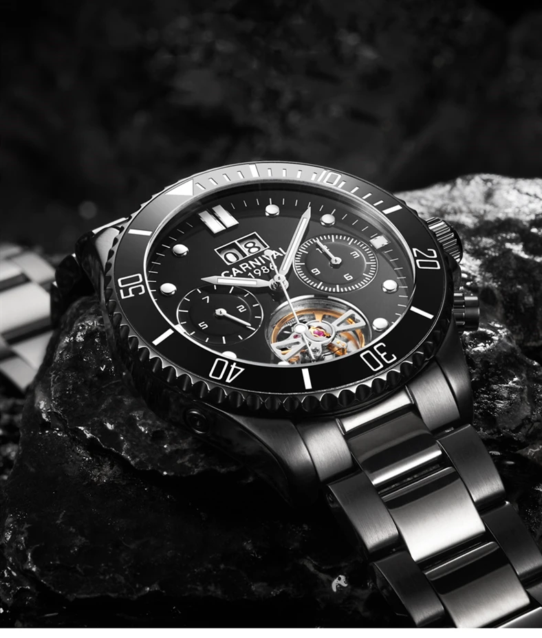 Tourbillon механические часы для мужчин Топ люксовый бренд карнавальные часы спортивные автоматические часы водонепроницаемые мужские часы Relogio светящиеся