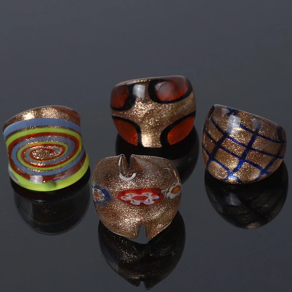 Кольцо из муранского стекла в ассортименте для мужчин и женщин стильное