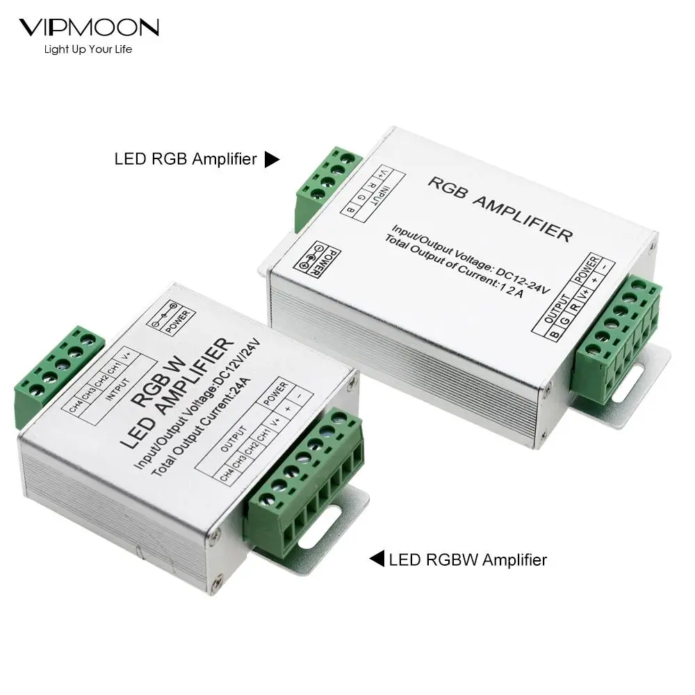 

VIPMOON DC12V-24V 12A 24A 30A Portable RGB LED Strip Amplifier Repeater For LED Strip RGB SMD 5050/2835/3528/5730/5630/3014