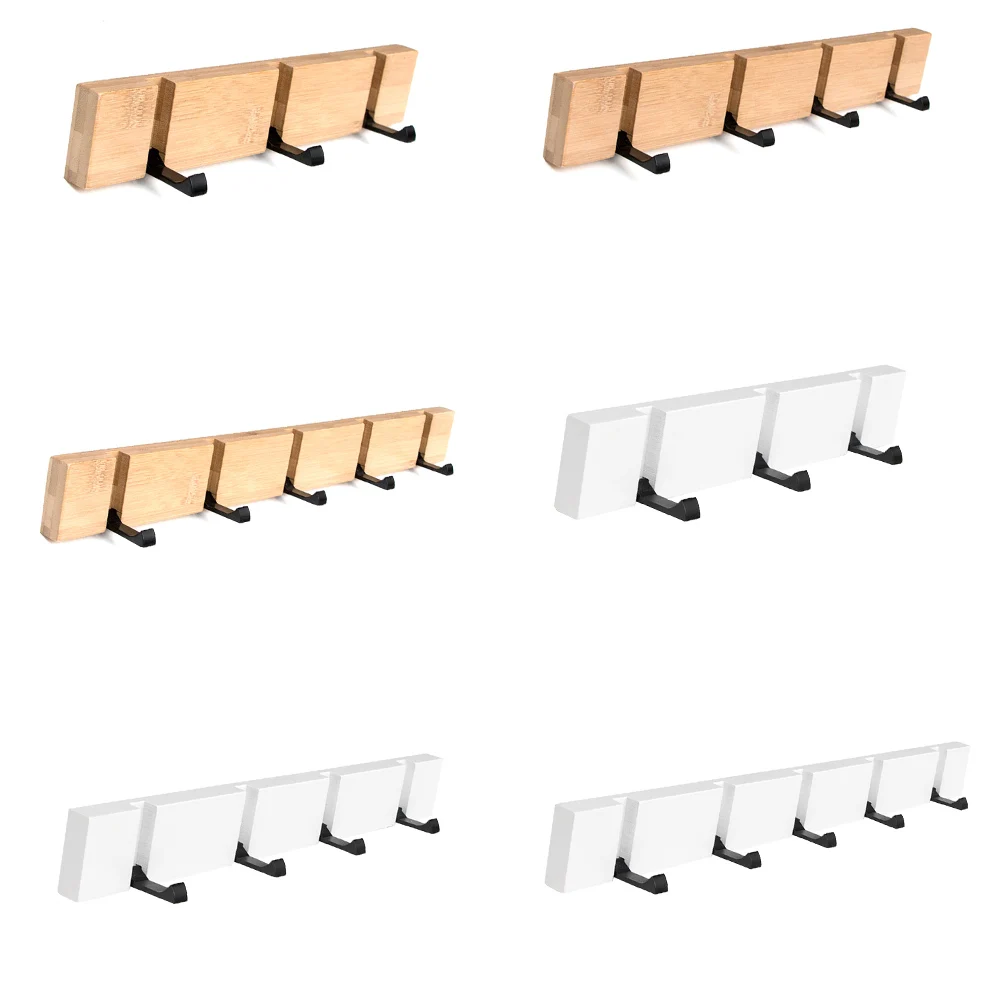 

Coat Bamboo Rack Hook Foldable Wall Mounting Living Room Row Hide Hook HANGer Kitchen Decorative Wall Brack Hook Accessories