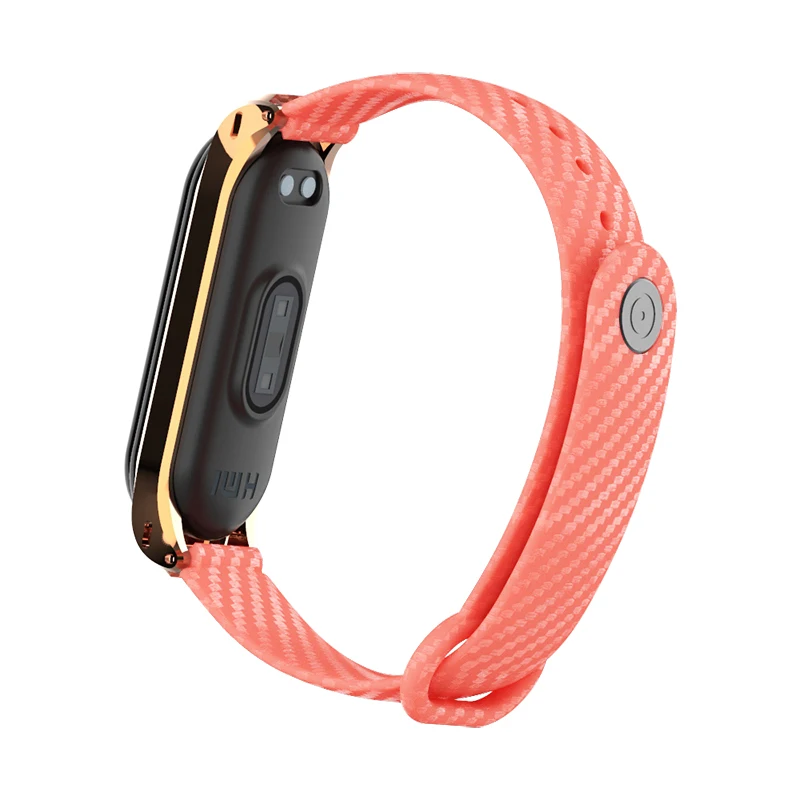Hangrui mi Band 4 силиконовый чехол из углеродного волокна для Xiaomi mi band 4 ремешок металлический каркас браслет mi band 3 ремешок из нержавеющей стали