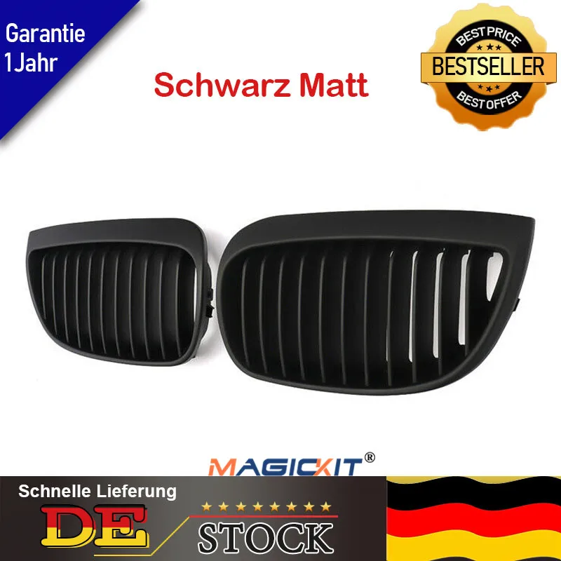 Волшебная пара матовые черные графитовые решетки для почек BMW E81 E87 1 серия 2004 2007 UK
