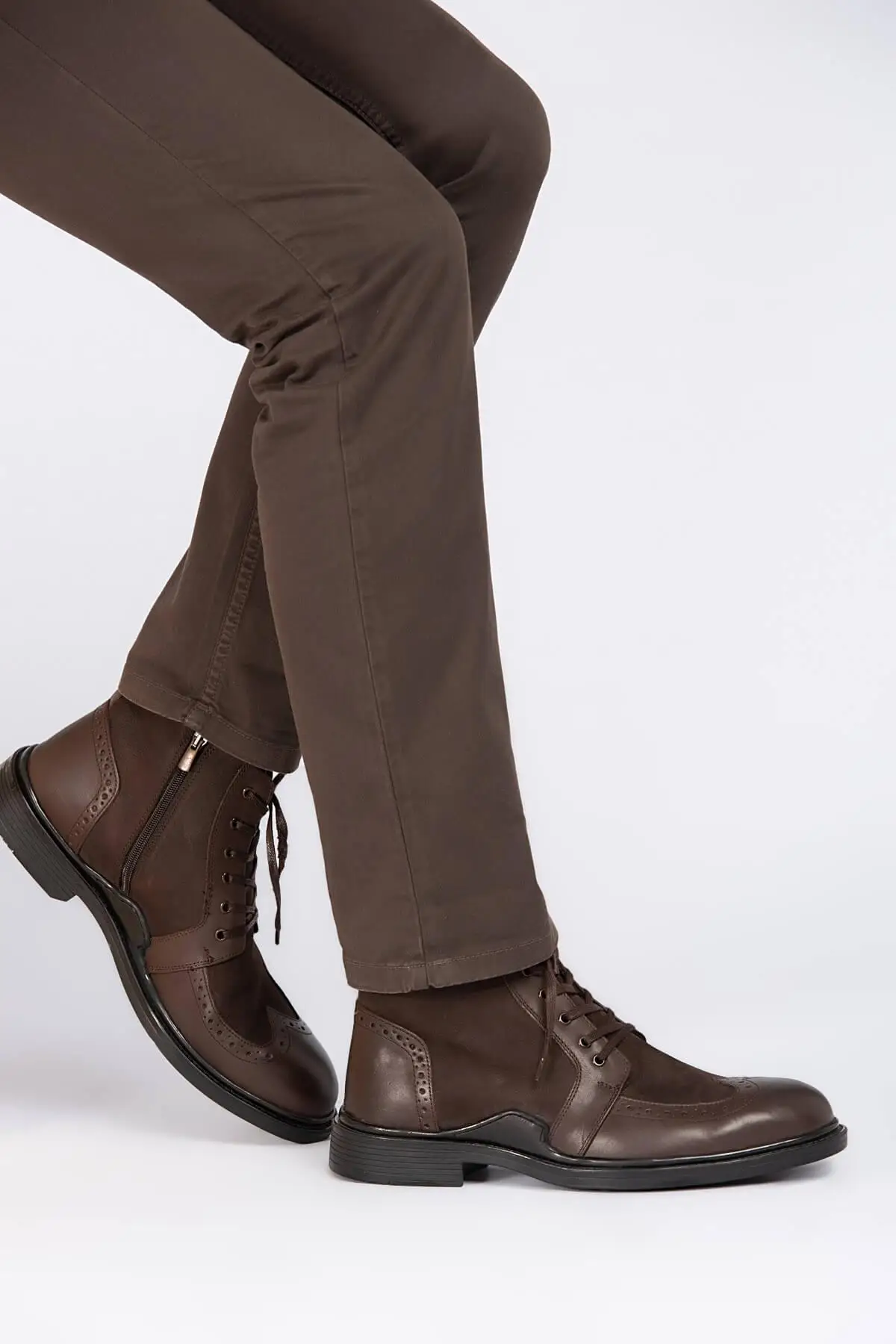 Derimod/мужские сапоги из натуральной кожи кофейного цвета |