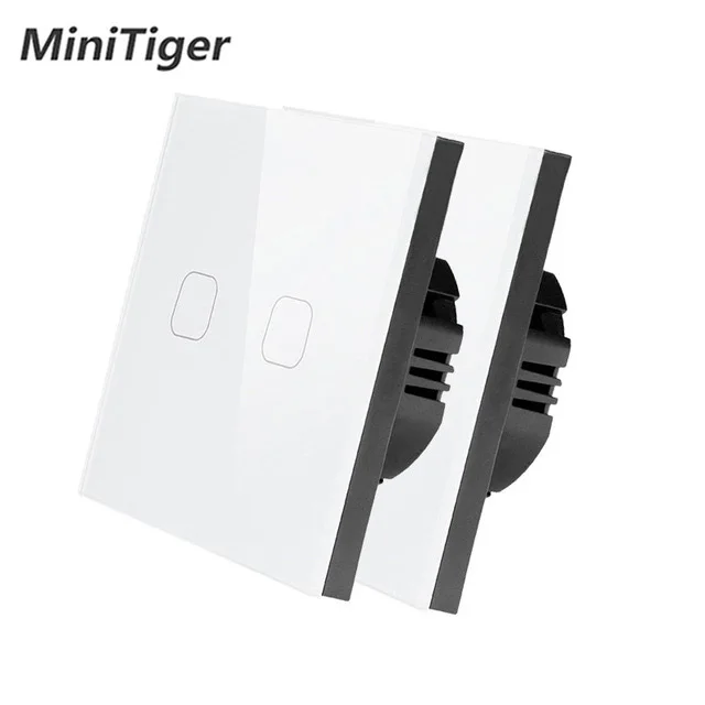 Хрустальная стеклянная панель Minitiger стандарт ЕС сенсорный выключатель 1/2 1Way