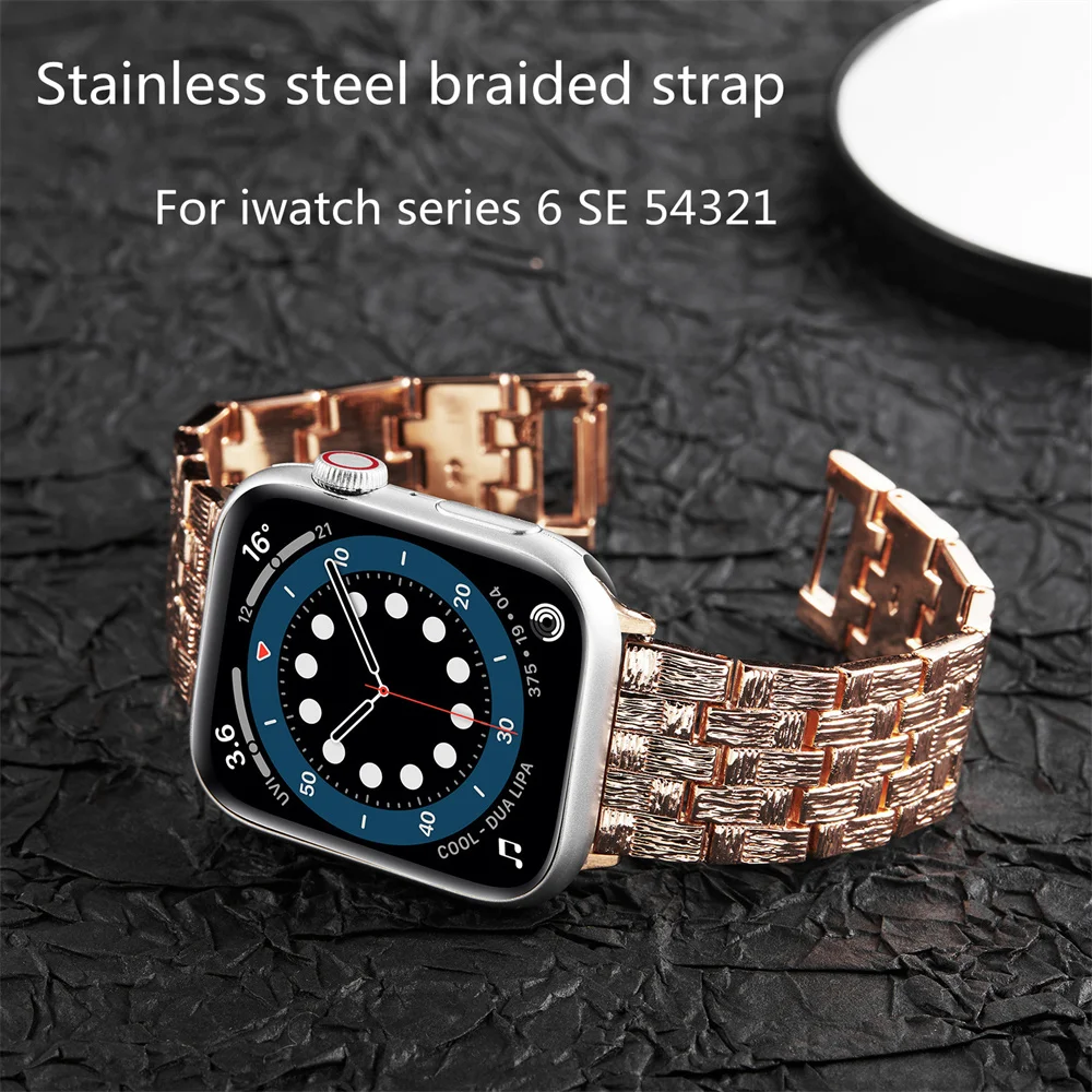 

Metal Strap For Apple Watch SE 44Mm Band Series 6 5 4 40Mm Business Stainless Steel Bracelet For iwatch 3 Band 38Mm 42Mm