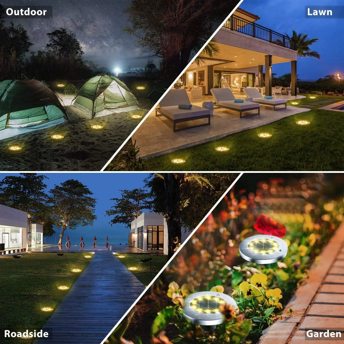

10 LED Solar Lawn Yard Led Night Light Buried Solar Garden Lights IP65 Waterproof Outdoor Patio Pathway Floor Under Ground Lamp