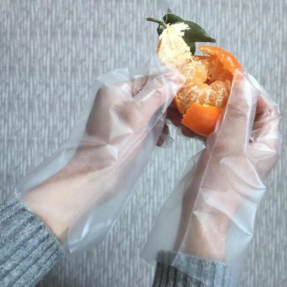 50/100 шт./лот одноразовые перчатки пластиковые для Барбекю Экологически чистые PE