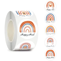5 designs rainbow thank you sticker 500pcsroll happy mail sealing labels 1 5 inches cards envelope decorations adorable sticker