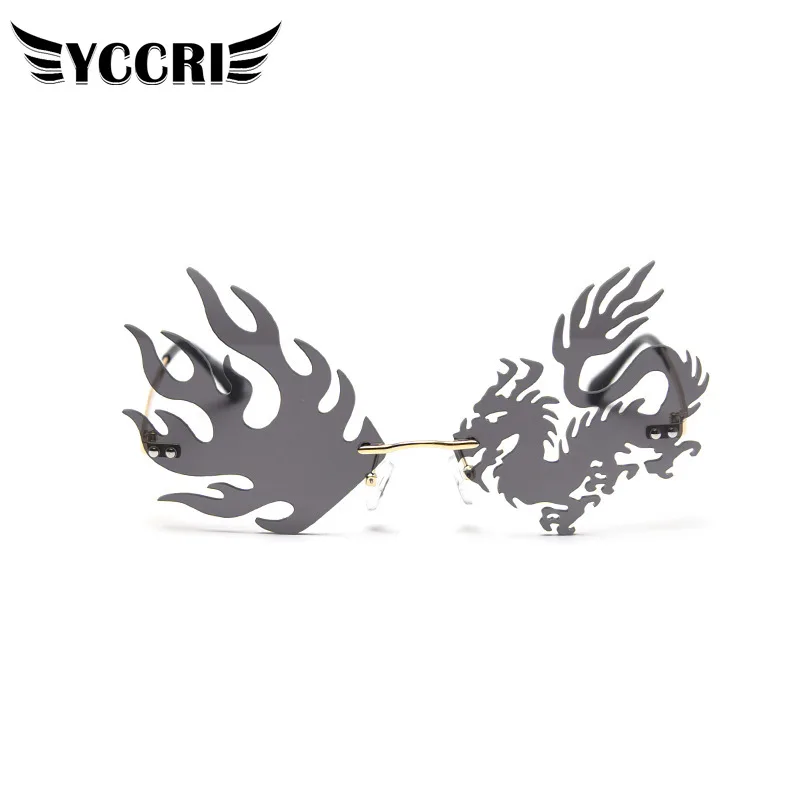 Солнцезащитные очки YCCRI для мужчин и женщин без оправы вогнутые вечерние