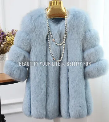 Зимнее роскошное пальто из лисьего меха облегающая куртка Женская Толстая