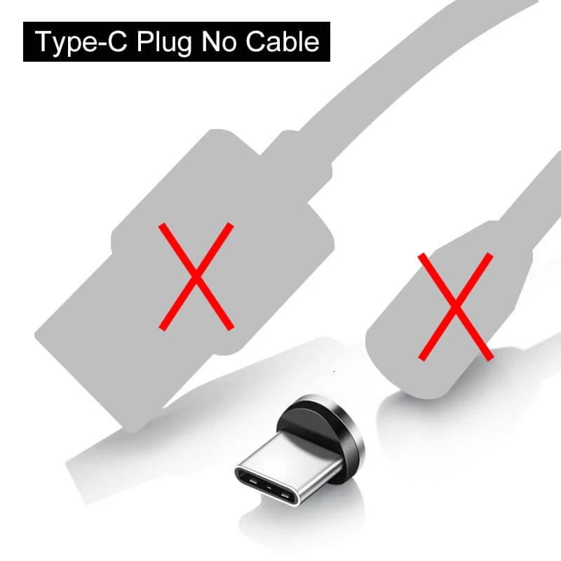 Type C Plug No Cable Elough Магнитный зарядный Micro USB кабель зарядное устройство для iPhone Xiaomi Мобильный телефон Магнит USB зарядное устройство Тип C кабель Шнур El360 - Цвет: Type C Plug No Cable