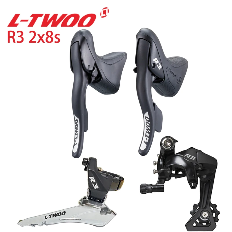 LTWOO R3 2x8 16s Speed Groupset Shifter Lever + Rear Derailleur + Front Derailleur Road Bike Derailleur Compatible Shimano