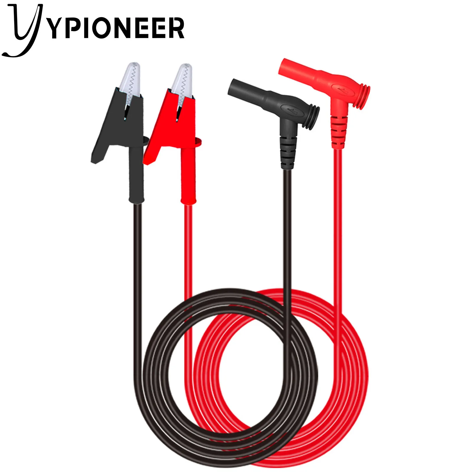 

YPioneer P1047 Multimeter Test Leads Banana Plug Right Angle to Alligator Clips Test Cable Wires for Electrical Testing 3.3ft/1m