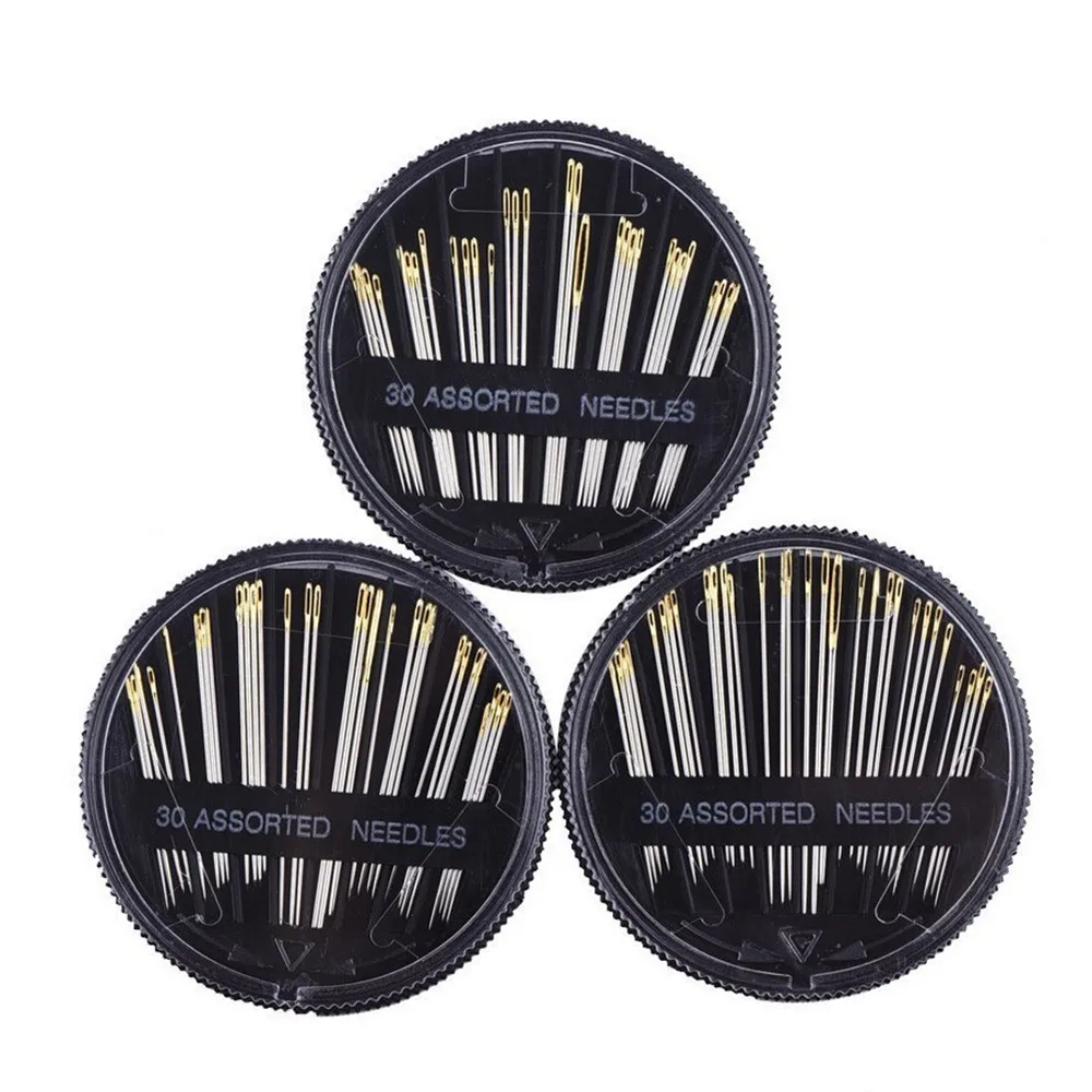 30 шт./компл. большие иглы для ручного шитья кожи золотые вышивания гобелен