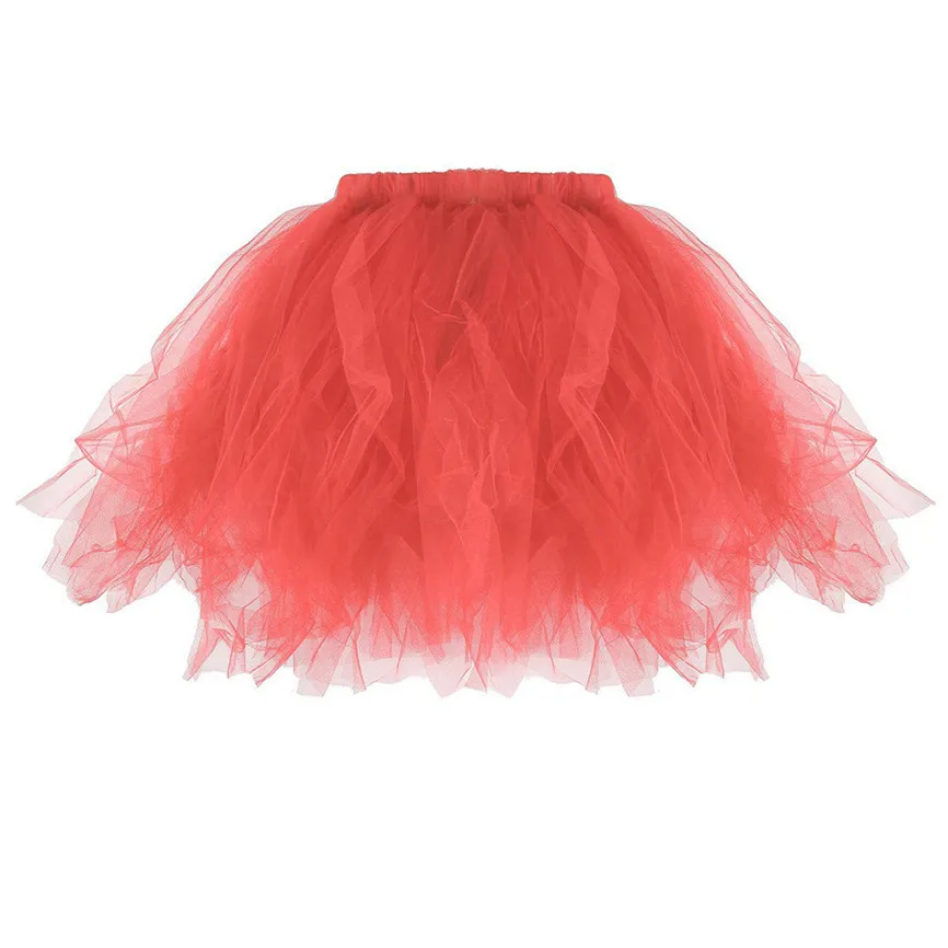 Skirts Womens High Quality Pleated Gauze Short Skirt Adult Tutu Dancing lack White Red Blue Purple Yellow Hot Pink Colors | Женская