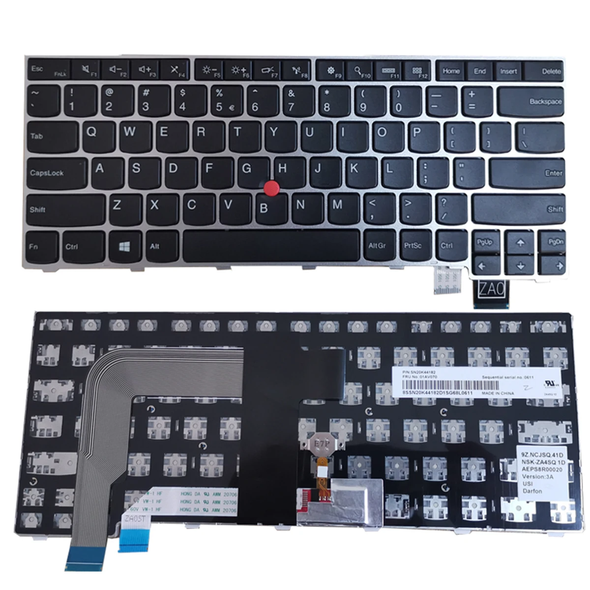 

new US Laptop Keyboard For Lenovo Thinkpad 13 2nd (20J1-20J2) New S2(2nd Gen 20J3) T460S T470S SN20K44182 01AV070 NO Backlit