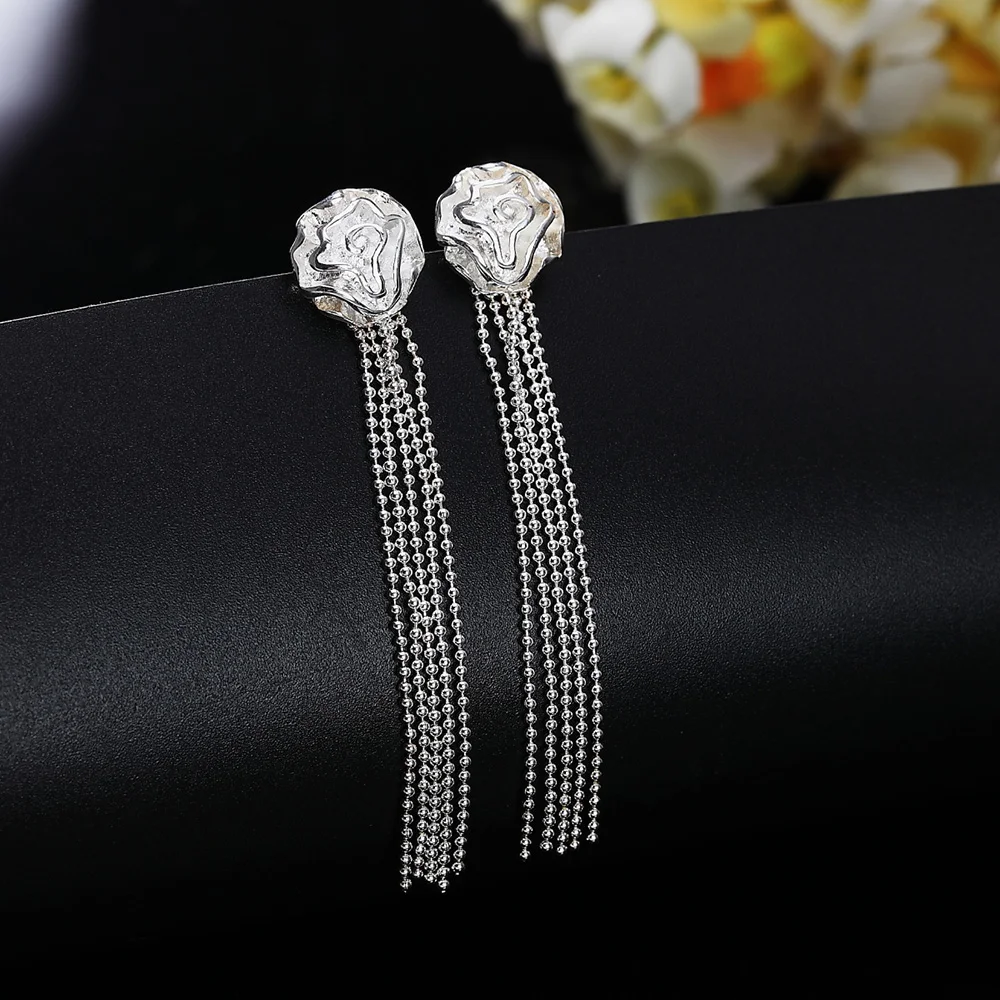 

Серьги женские из серебра 925 пробы, с кисточками и розами