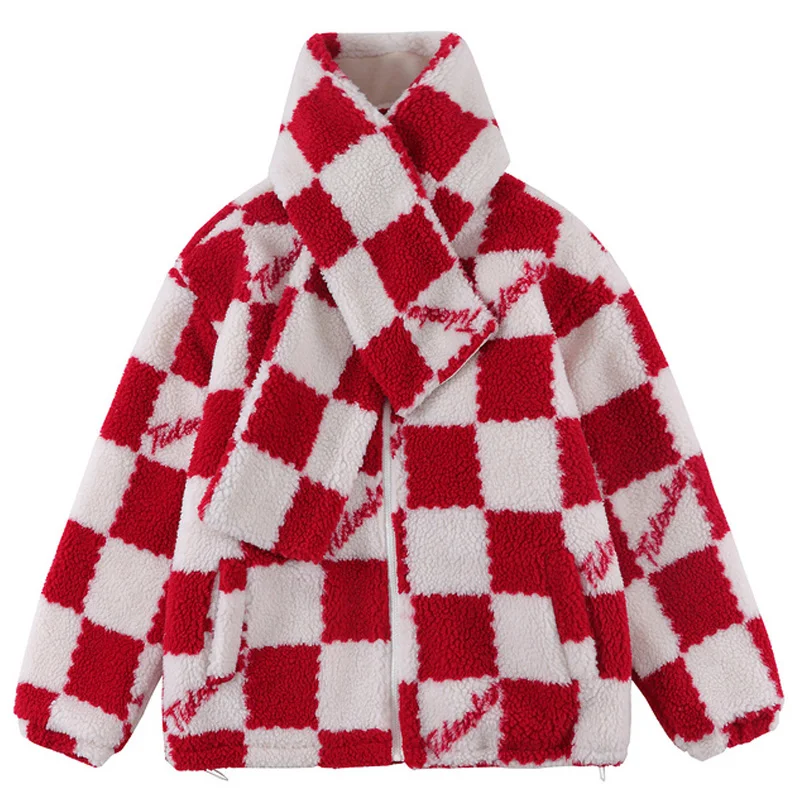 Куртка мужская оверсайз из овечьей шерсти уличная одежда в стиле ретро плотная