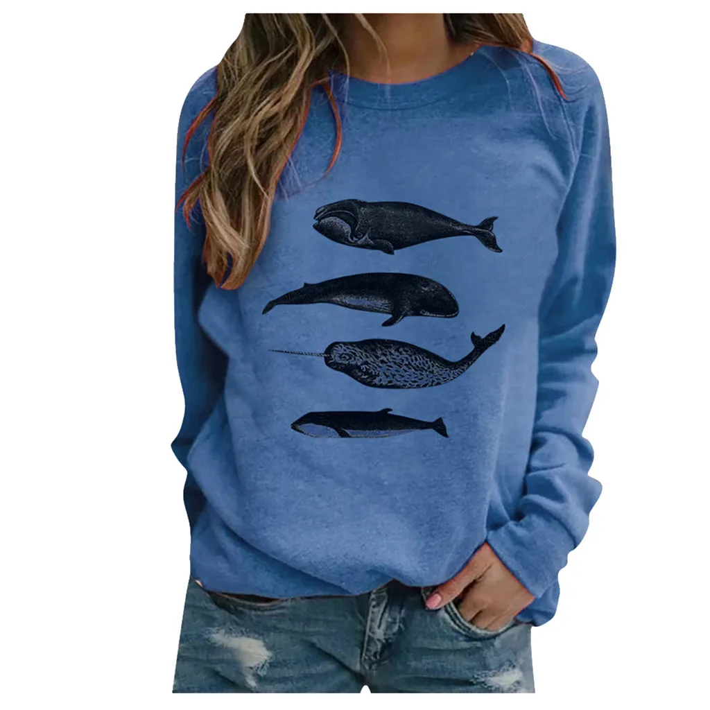 new cool women sweetshirts Casual Print Thermal Crewneck Long Sleeve autumn clothes for women vetement femme sudaderas