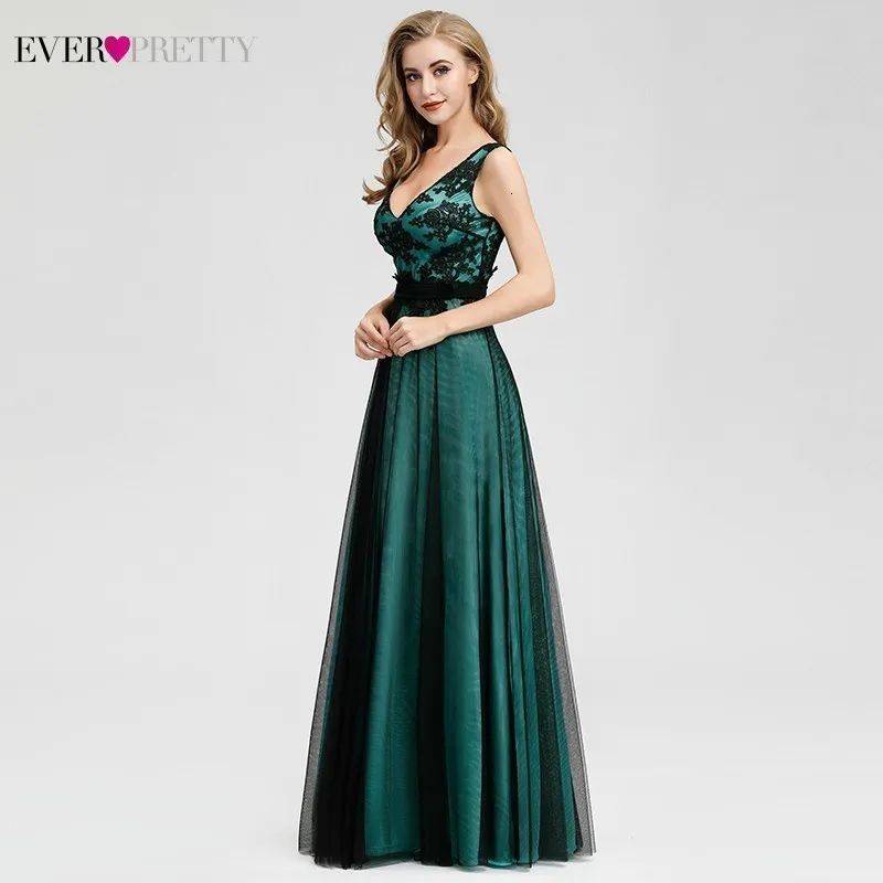Элегантные темно-зеленые платья подружки невесты Ever Pretty A-Line с v-образным вырезом без рукавов сексуальные платья для свадебной вечеринки Sukienka Wesele
