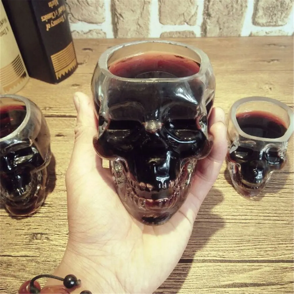 

2021 креативная стеклянная бутылка с черепом для виски, водки, вина, Хрустальная бутылка, чашки для алкогольных напитков, прозрачные чашки для...