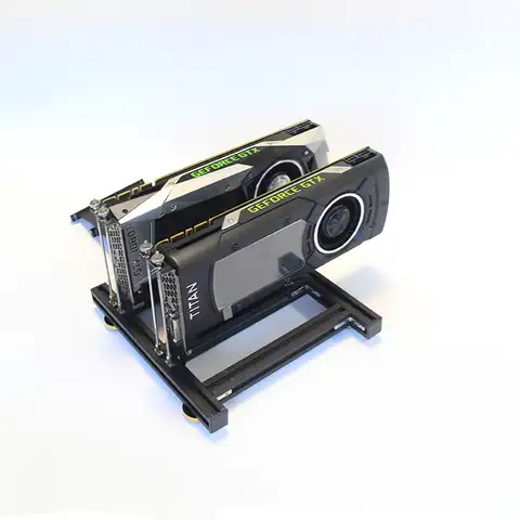 Двойной кронштейн для видеокарты DIY аксессуары для внешнего охлаждения Основание Can SLI держатель радиатора PCIE X16 алюминиевый профиль
