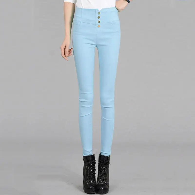 

Женские брюки-карандаш ярких цветов на весну и осень 2020, женские облегающие брюки с высокой талией, женские модные повседневные эластичные ...