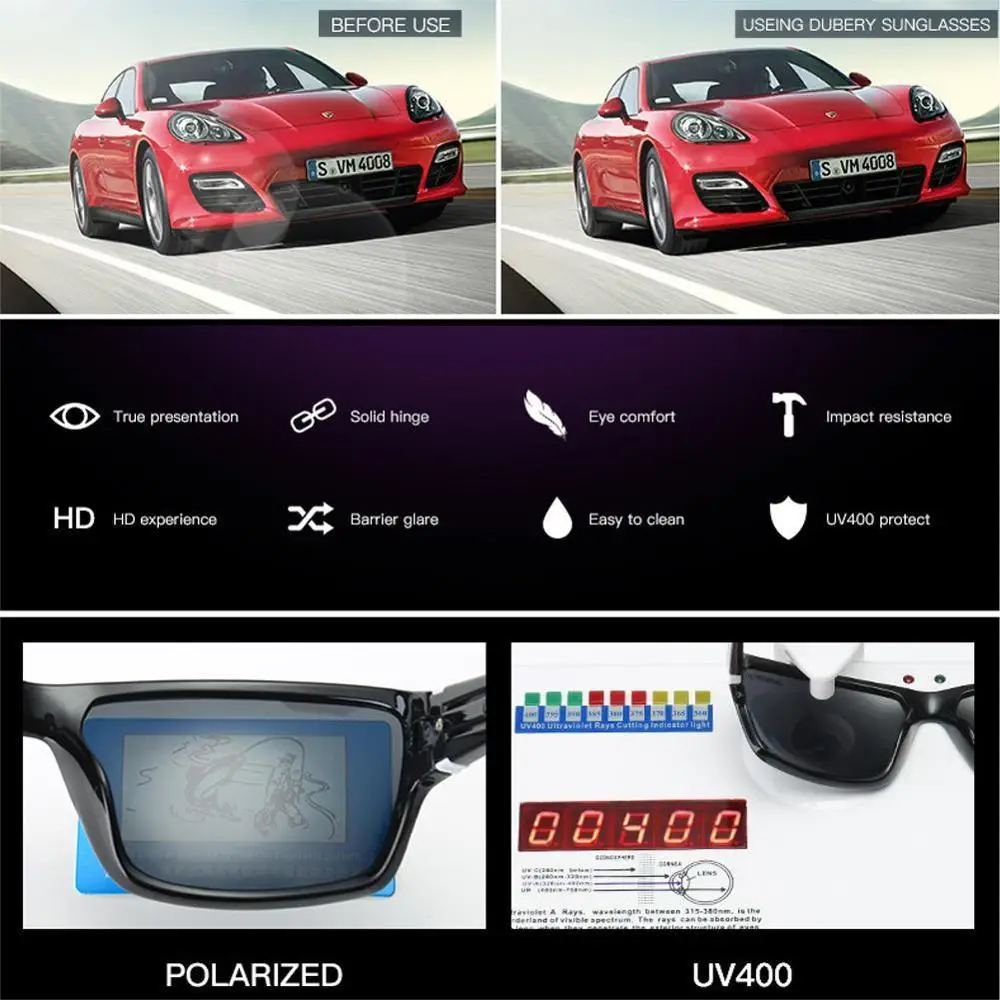 Мужские солнцезащитные очки DUBERY поляризационные для вождения 2019 | Аксессуары