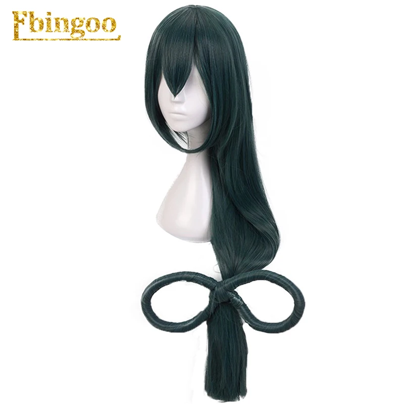 Ebingoo парик Asui Tsuyu Boku No Hero Academy, парик для косплея, аниме, мой герой Academy, Длинные прямые зеленые синтетические женские парики для косплея