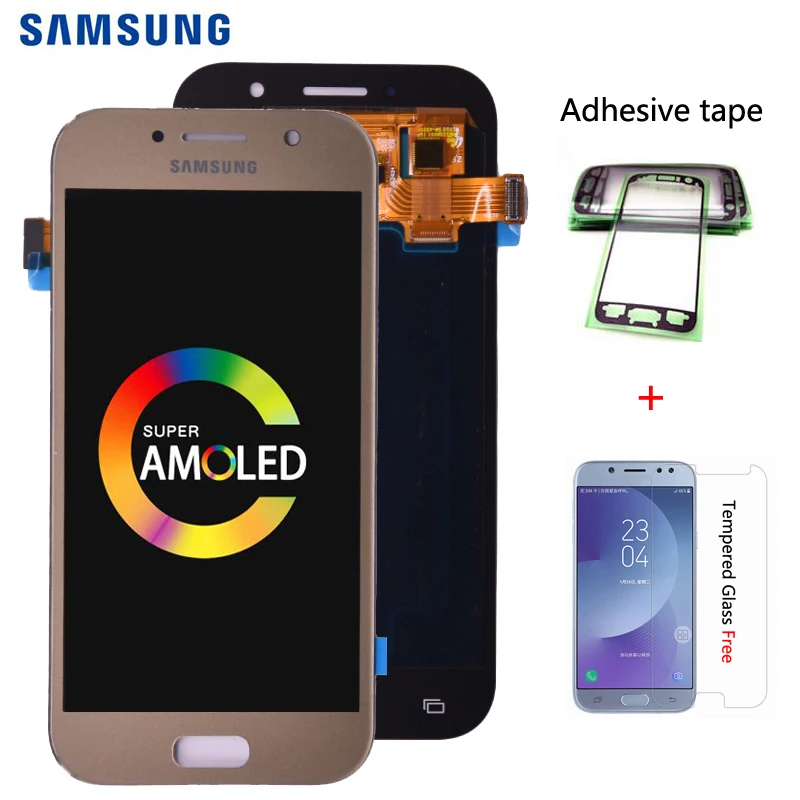 Супер AMOLED lcd Замена для SAMSUNG GALAXY A5 2017 Duos A520 A520F A520K дисплей кодирующий