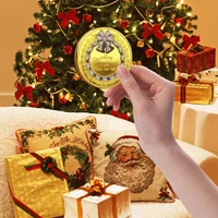 merry christmas collectible gold souvenir coin happy new year pattern collection art commemorative coin natal navidad xmas gift