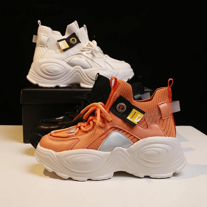 

Socks Sneakers Woman 2021 Luxury Platform Shoes Thick Bottom Ladies Sports Shoes Trainers Chunky Sneakers Women Chaussure Femme