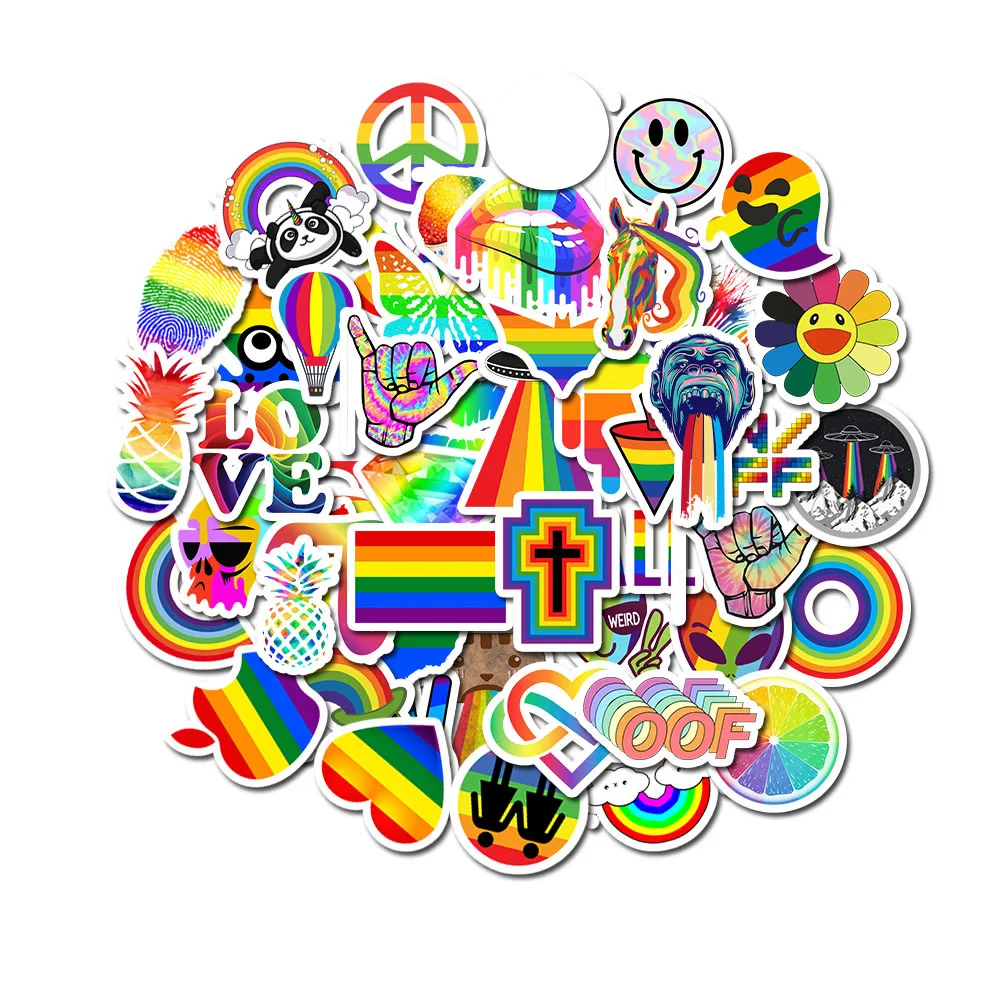 10/30/50 шт водонепроницаемые ПВХ модные радужные наклейки для девочек гитара