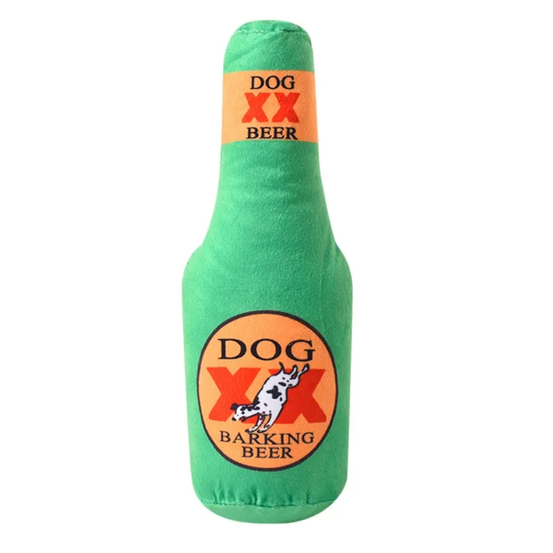 Beer Bottle Shape Dog Toys Pet Squeaker Sound Toy Training Molar Teeth Chew Bite Resistant Puppy Plush Interactive BJXT | Дом и сад