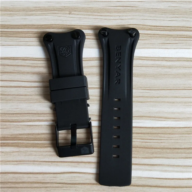 Benyar Orginal Genuine Leather Band Men Watchbands Brown Black Belt band 22mm