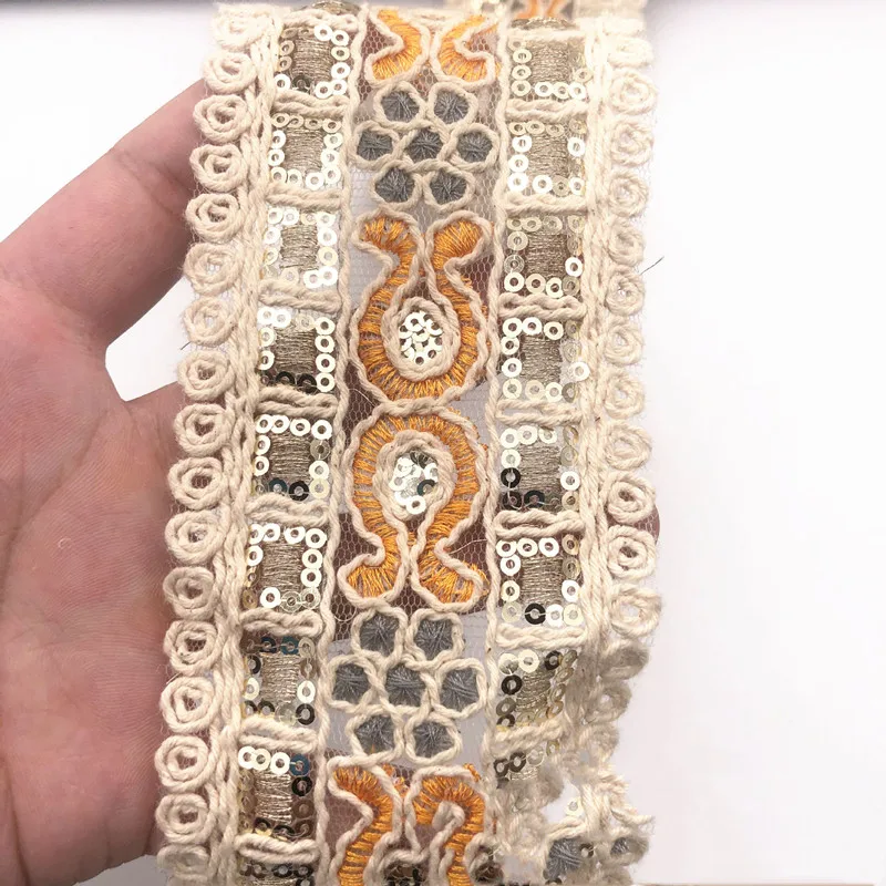 1 ярдов вышивка кружевной лентой ручной работы тканевый материал Сделай Сам