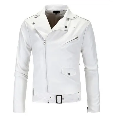 

2021 Mens Jackets And Coats Black White Brand Autumn Spring Casual Zipper Leather Jacket Motorcycle Leather Jacket Slim
