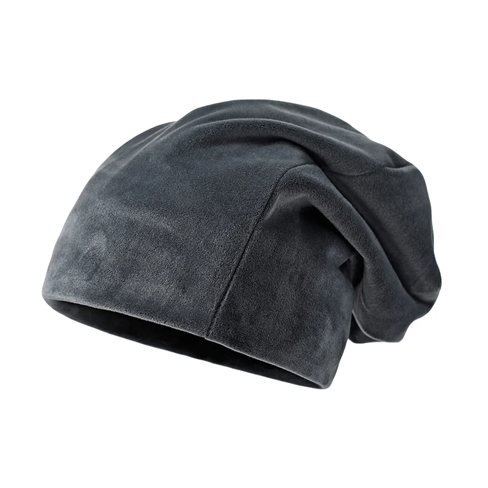 Мягкая теплая бархатная Шапка-бини для мужчин и женщин однотонные кепки