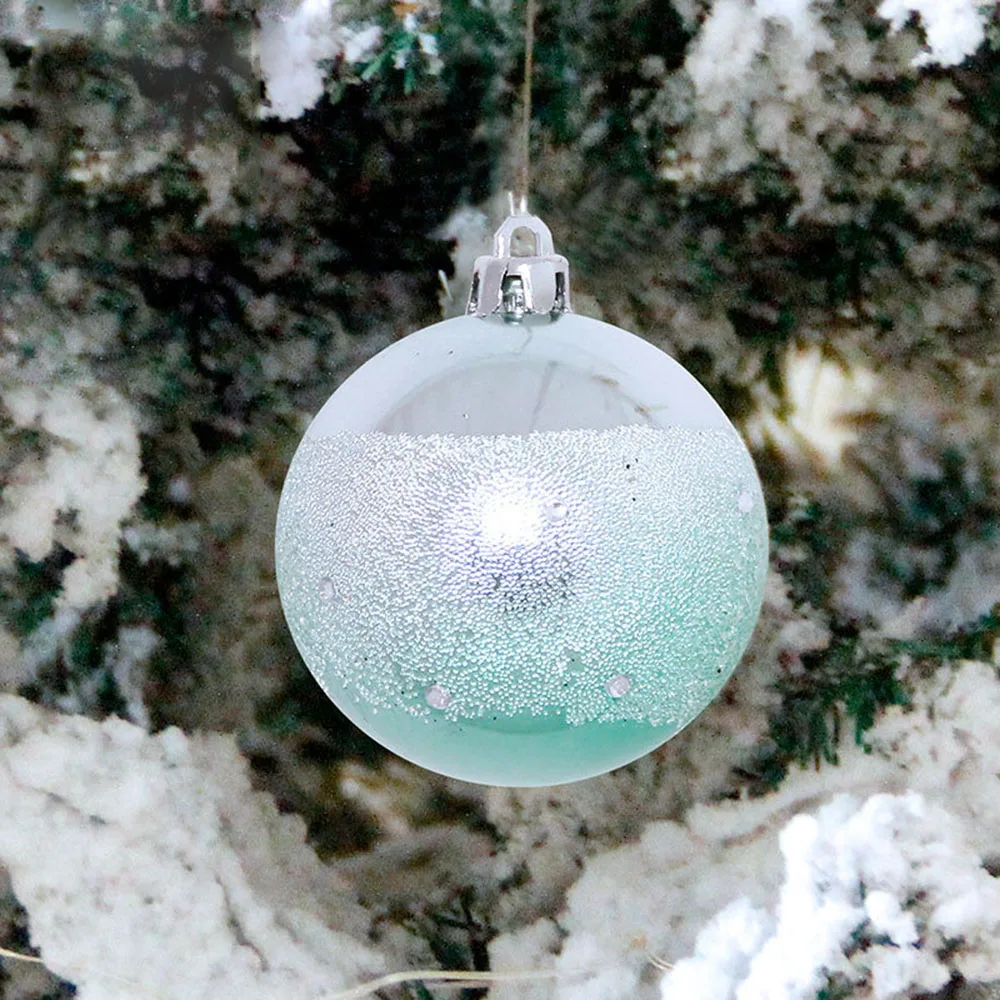 6 шт 7 см Рождественский градиентный зеленый в коробке шар кулон Рождественская