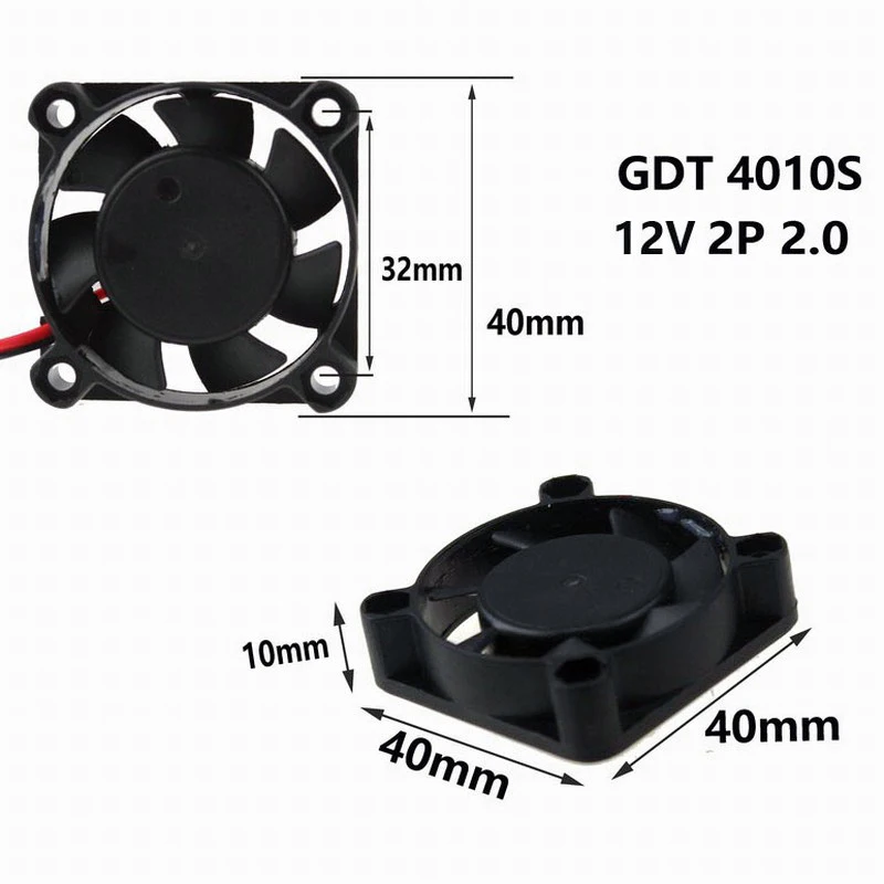 100 шт. Gdstime DC 12 В 2Pin 4010 40 мм 4 см 40x40x10 7 лопастей компьютер осевой вентилятор
