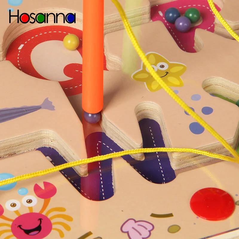 Деревянный лабиринт Магнитная игра головоломка игрушки для детей детская