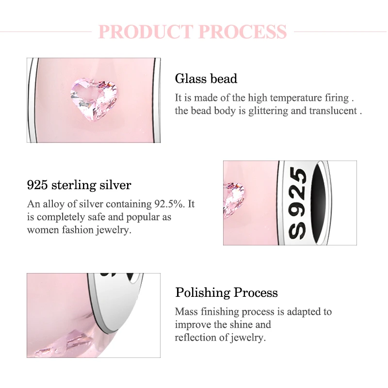 Новые Аутентичные 925 пробы серебряные бусины в форме цветка и сердца из