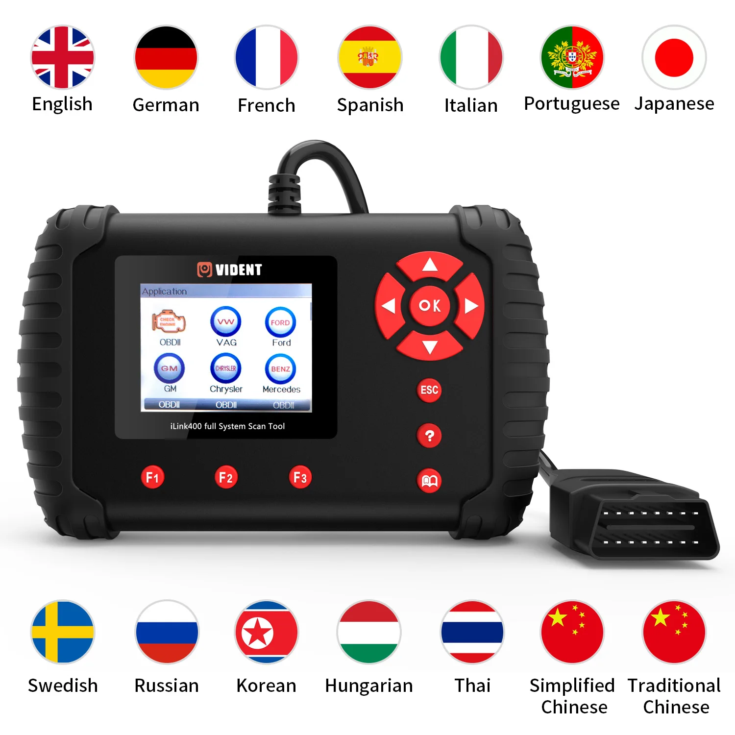 VIDENT iLink400 OBD2 сканер Автоматическая полная система диагностический инструмент