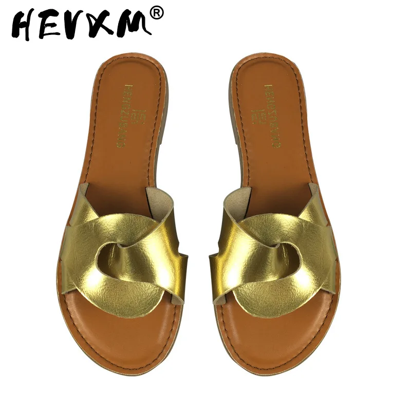 

2021 New Slides Women Summer Slippers Outdoor Summer Beach Shoes Fashion Brand Slip-on Woman Slippers Female Leather Sandals
