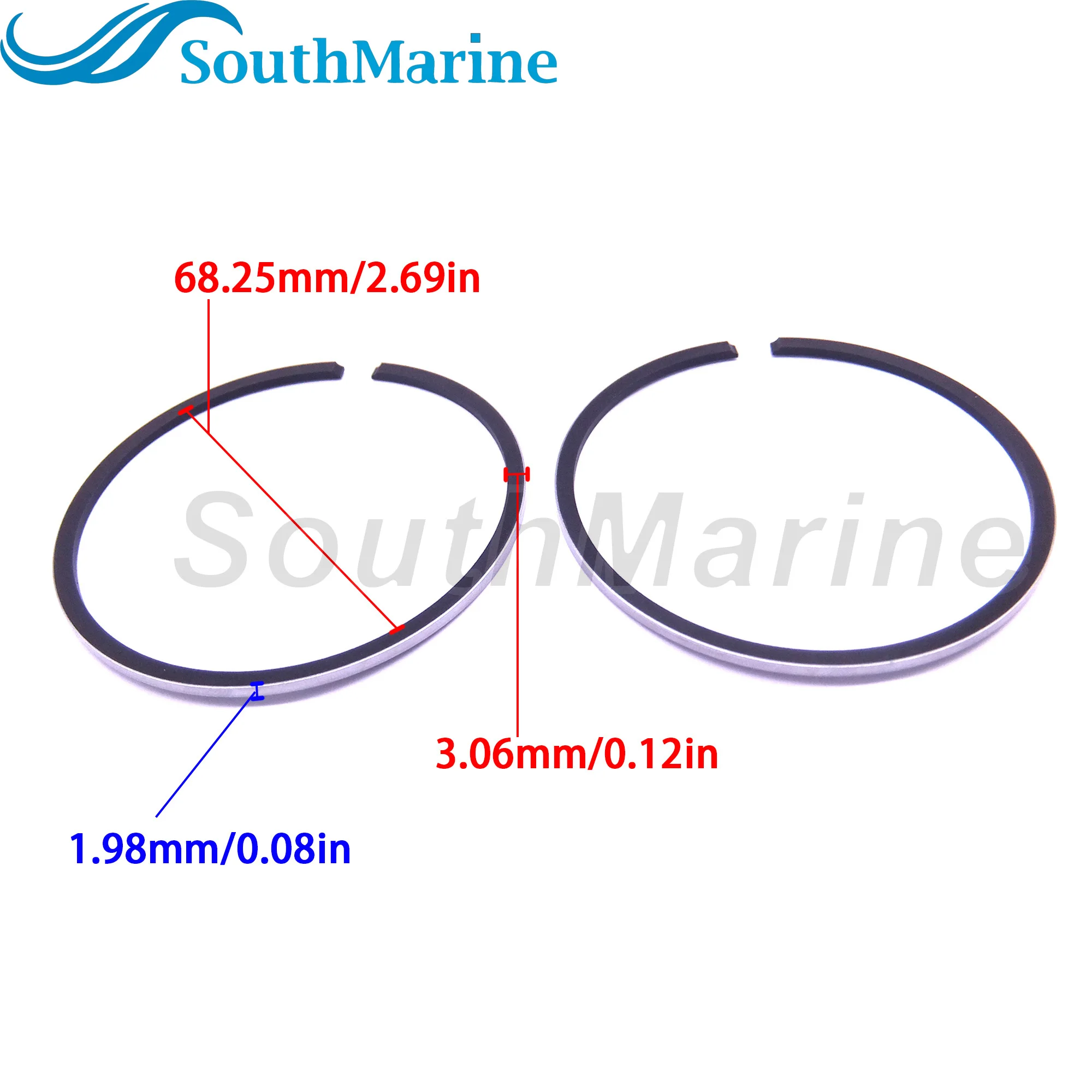 Комплект поршневых колец для лодочного мотора 6K5-11601-02 STD Yamaha 60HP 70HP 72 мм Sierra Marine 18-3963