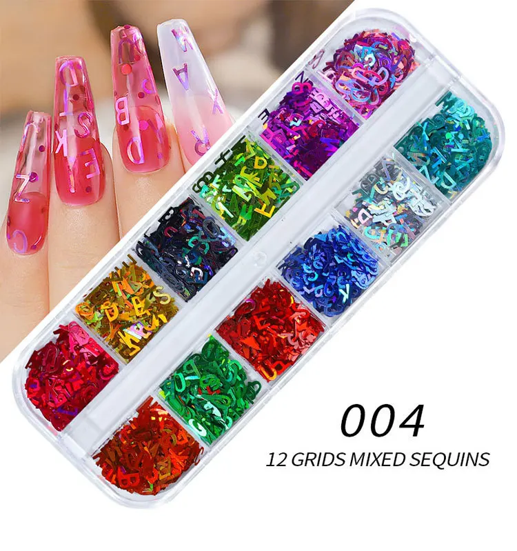 1 Набор разноцветные украшения для ногтей буквы в виде сердца блестки